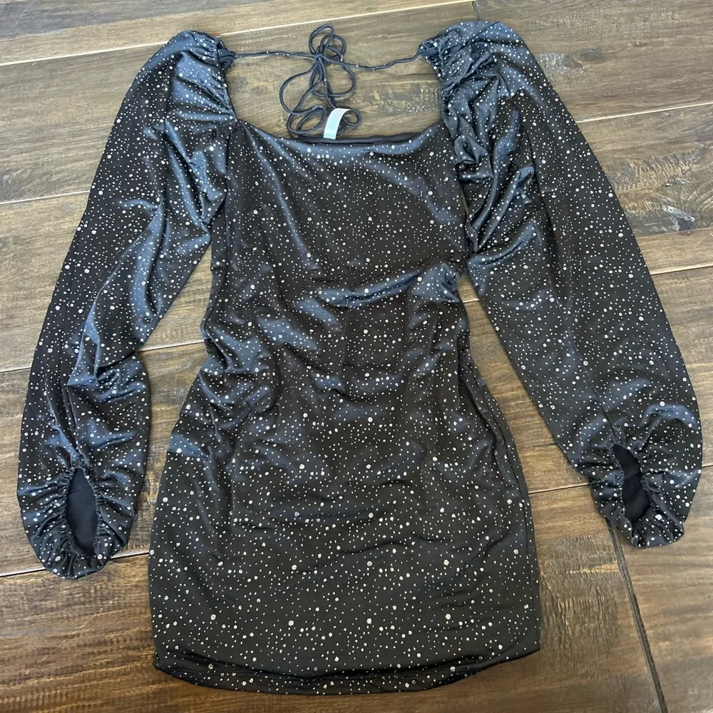 Lucy in the Sky Black Dress with Silver Accents - Picture 1 of 4
